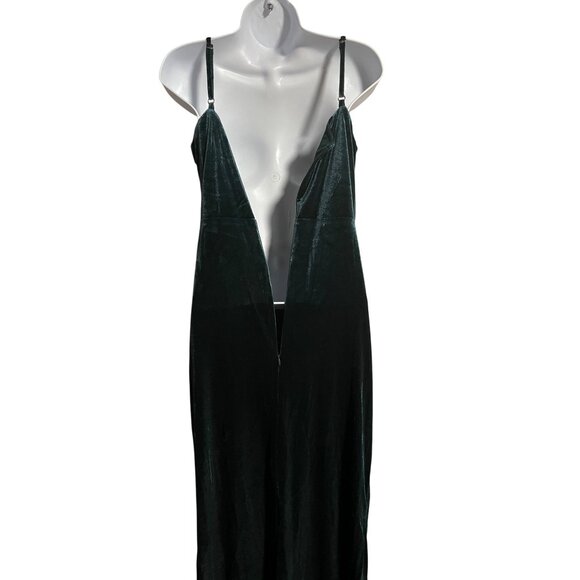 Taylor Womens Dark Green Velvet Maxi Dress Spaghetti Straps Size 2 Holiday Party - Picture 6 of 12
